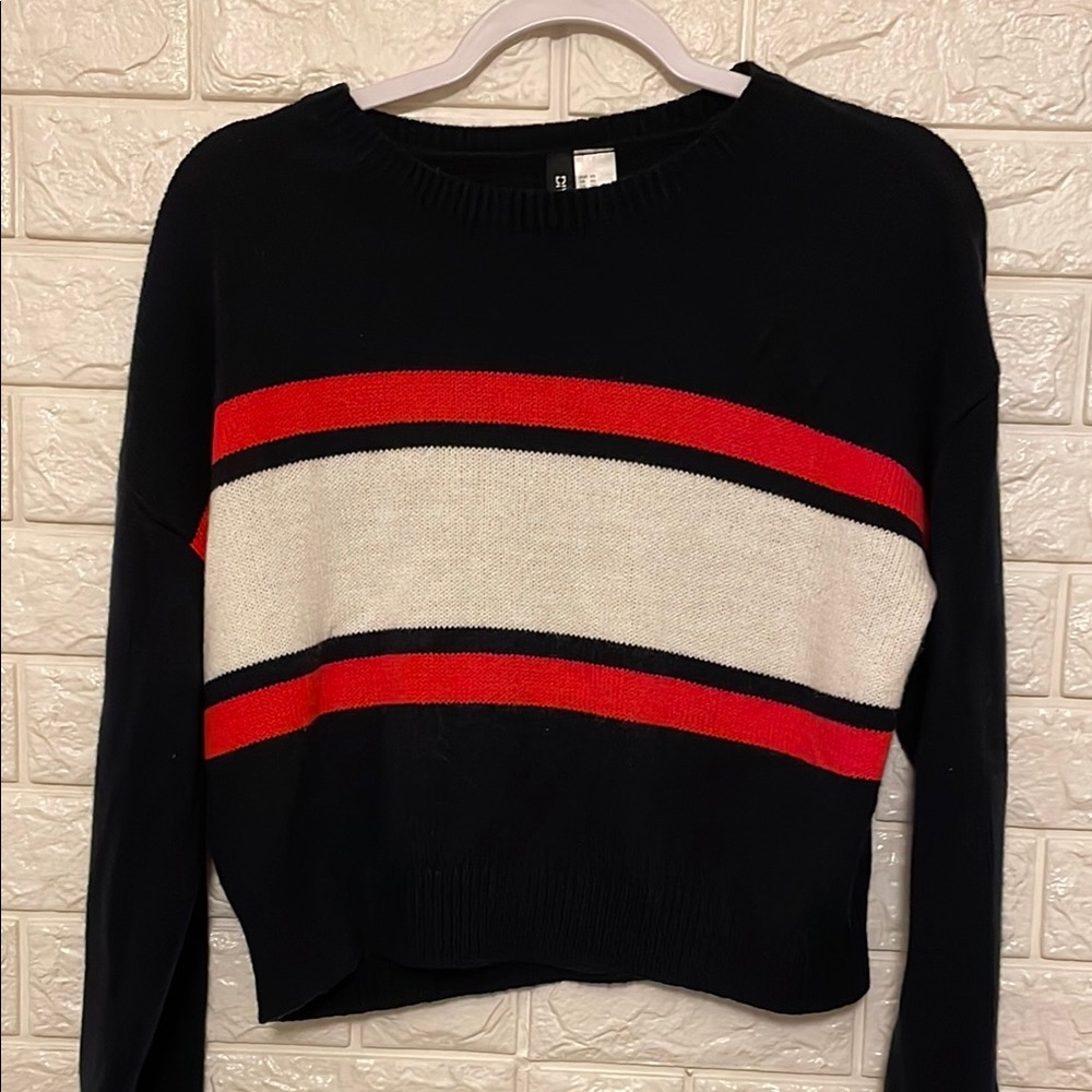 #069. Stylish Black and Red Striped Sweater